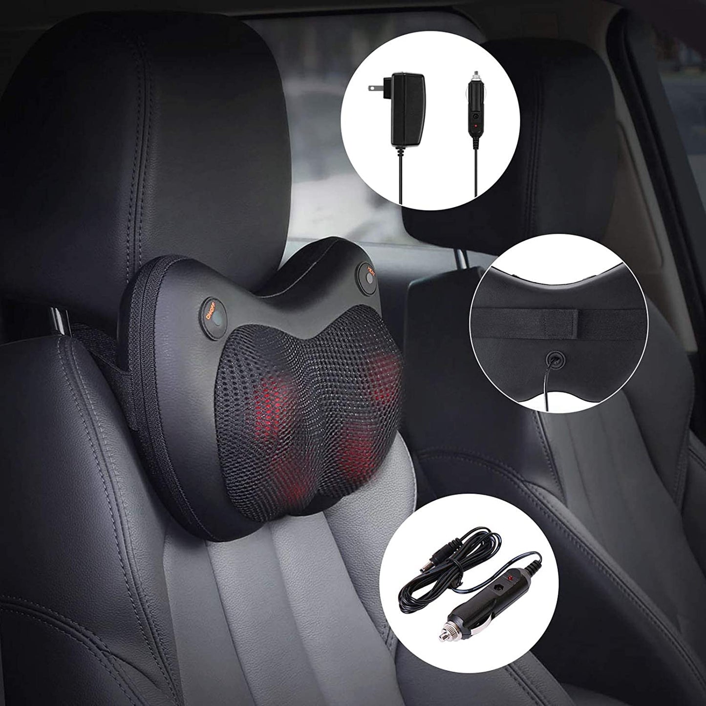 Neck Back Massager Shiatsu Massage Pillow with Heat, Deep Tissue Kneading Massager