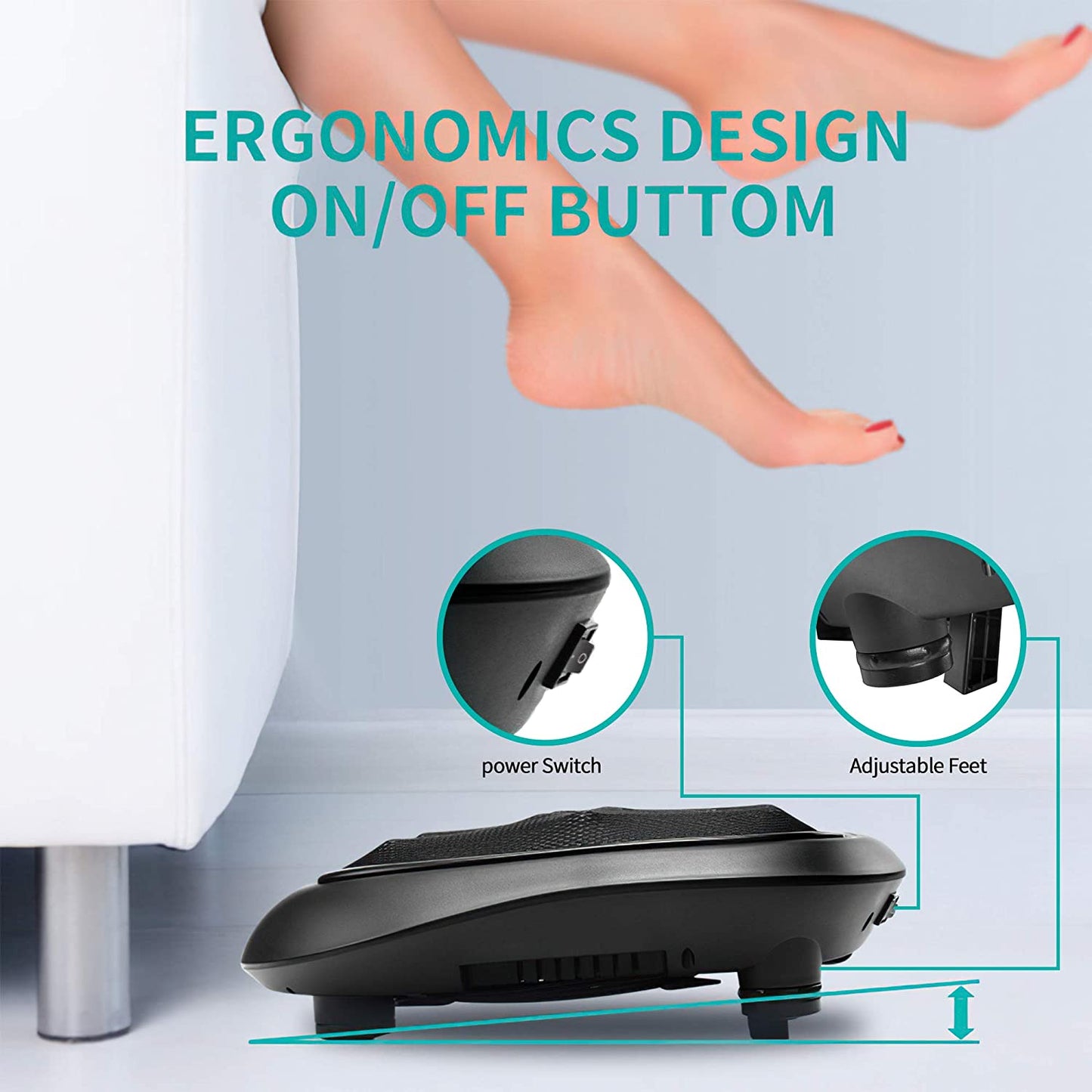 Foot Massager Machine, Shiatsu Heated Electric Kneading Foot Massager with Heat