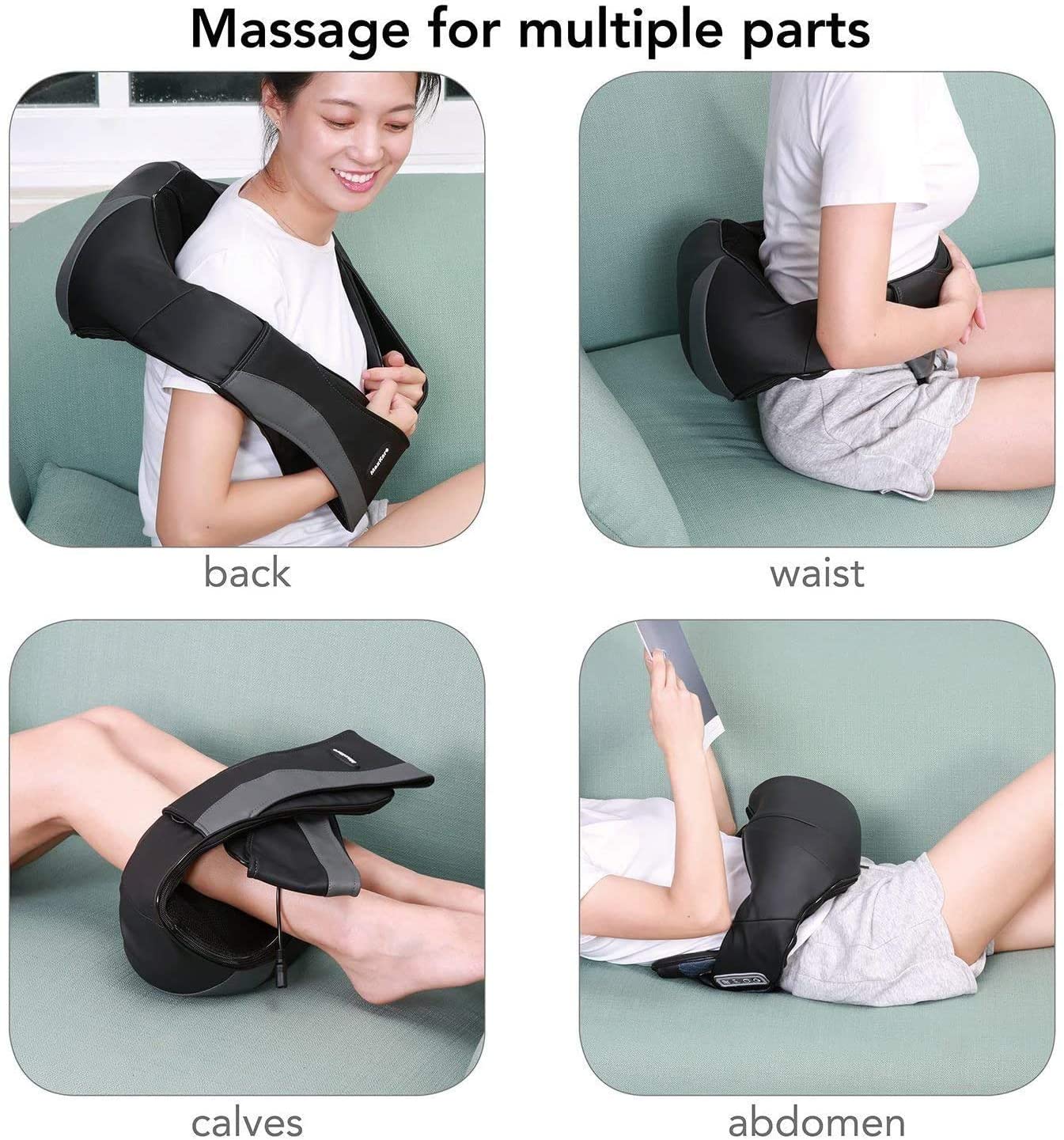 Back Massager Neck and Shoulder Massagers with Deep Kneading and Heat Massage